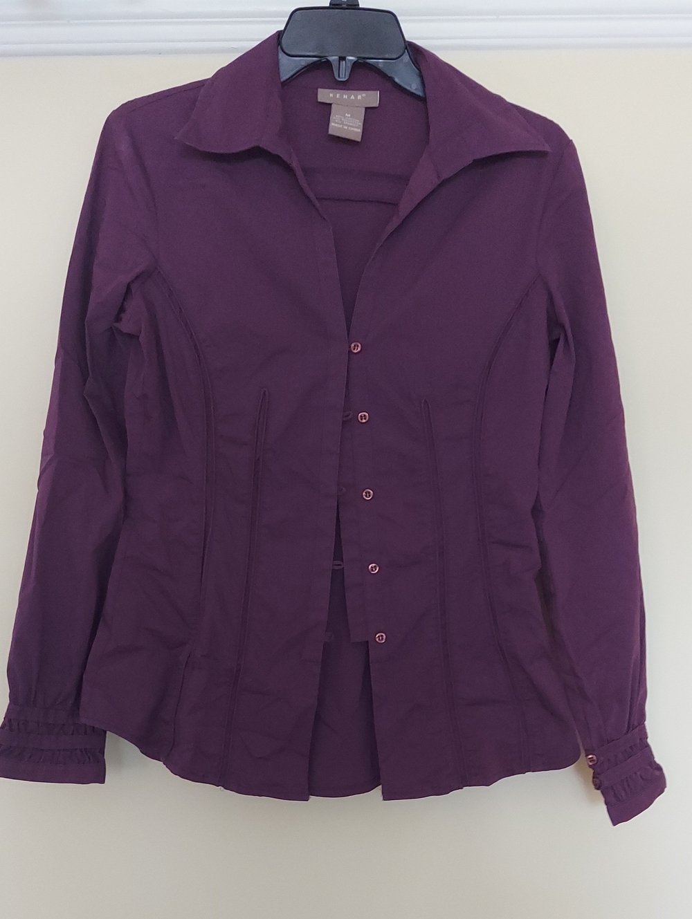Kenar Deep Plum Button-Front Collared Shirt